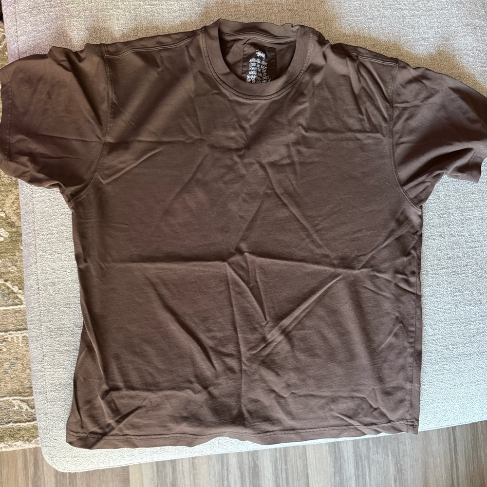 Stussy brown hand dyed t shirt